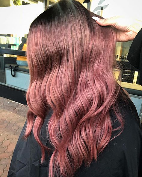 Brown Hair No Bleach, Rose Brown Hair, Bleach Hair Color, Bright Purple Hair, Dyed Hairstyles, Pink Balayage, Dark Hair Dye, How To Darken Hair, Growing Your Hair Out