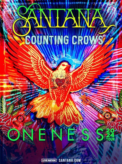 SANTANA And COUNTING CROWS Announce 'Oneness' 2024 North American Tour Check more at https://supatainment.com.ng/santana-and-counting-crows-announce-oneness-2024-north-american-tour/ Santana Concert, Counting Crows, Crows, Hall Of Fame, Guitarist, Rock Bands, Rock And Roll, North American, Fan