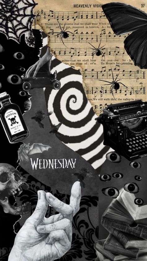 #adams #black #wednesday #goth #moodboard #aesthetic #spooky Tumblr Moodboard Aesthetic, Adams Family Aesthetic Wallpaper, Wednesday Mood Board, Wednesday Addams Moodboard, Goth Moodboard Aesthetic, Goth Collage Wallpaper, Wednesday Addams Collage, Dark Spooky Aesthetic Wallpaper, Wednesday Aesthetic Wallpaper