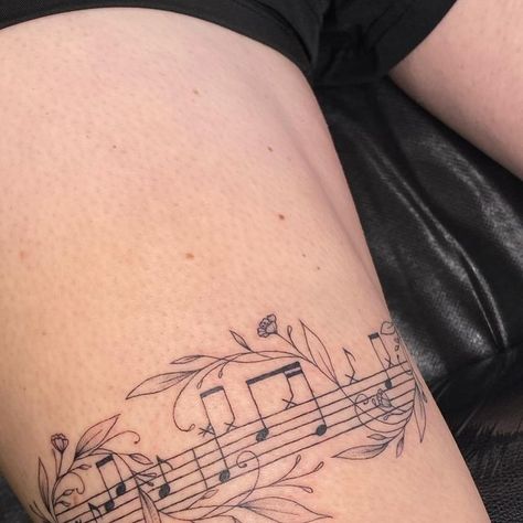 Webb Tattoos, Music Sheet Tattoo, Jessie Tattoo, Music Staff Tattoo, Sheet Music Tattoo, Alex Webb, Song Tattoos, Music Tattoo Designs, Nature Music