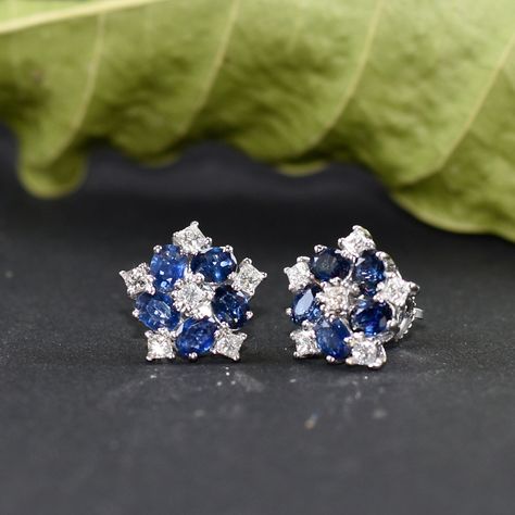 Blue Sapphire Stud Earrings, Sapphire Stud Earrings, Diamond Stud Earrings, Bridal Earrings, Sapphire Earrings, Diamond Stud, Gift For her Fine Jewelry House 1. Product Details ✧ Material : High Quality Solid 925 Sterling Silver ✧ Color Options: 14K Gold, 14K White Gold ✧ Stone Type: Simulated Blue Sapphire / Simulated Diamond 2. Shipping & Packaging Details ☐ Dispatches in 4 - 8 business days ☑ Multiple shipping speeds available ✿ Packaged in our soft to the touch - premium suede jewel box. 3. Diamond And Sapphire Earrings, Stone Earrings Studs, Blue Diamond Earrings, Blue Bridal Earrings, Sapphire Earring, Stud Earrings Diamond, Blue Sapphire Earrings, Earrings Sapphire, Mom Earrings