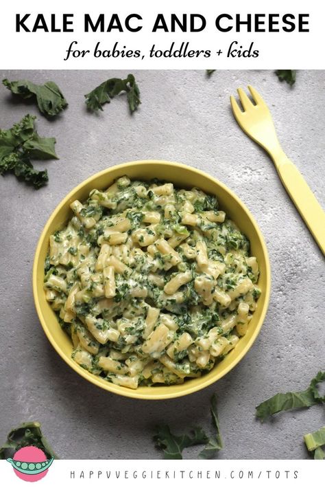 A simple mac and cheese recipe for babies, toddlers and kids! This stovetop mac and cheese is mixed with finely chopped kale for additional texture and nutrition. Perfect for baby led weaning and for babies and toddlers who are exploring new textures. Kale is a super healthy food for children and this cheesy, comforting pasta is the perfect introduction to it! #vegetarianrecipes #vegetarian #toddlerlife #toddler #baby via @happyveggiekitchen Cheese For Babies, Simple Mac And Cheese Recipe, Simple Mac And Cheese, Cheese Quinoa, Easy Mac N Cheese Recipe, Quinoa Bake, Chopped Kale, Comfort Pasta, Stovetop Mac And Cheese