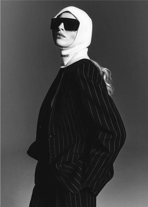 Fashion Aesthetic Black And White, Editorial Fashion Aesthetic, White Photography Aesthetic, Aesthetic Black And White Photography, Balaclava Aesthetic, Black And White Editorial, Sunglass Photoshoot, Lookbook Photoshoot, Fashion Profile