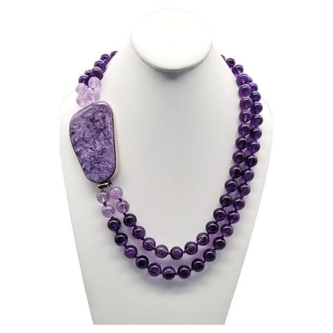 HANDMADE BEADED NECKLACES #BeadedNecklaces Amethyst Beaded Necklace, Necklace Making Ideas, Handmade Jewelry Ideas Necklace, Crystal Bracelets Diy, Amethyst Jewelry Necklace, Diy Necklace Patterns, Real Pearl Jewellery, Siberia Russia, Semi Precious Stone Bracelet