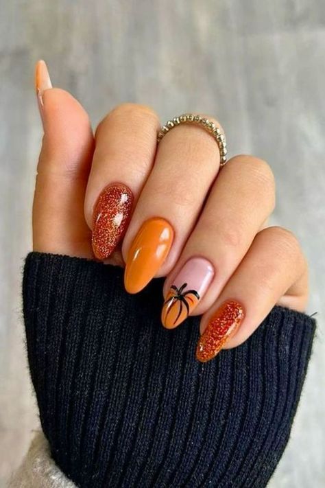 Late Fall Nails, November Nail Art, November Nails Colors, November Nails Fall, Nails Pumpkin, Spice Nails, November Nail, November Nail Designs, Nails November