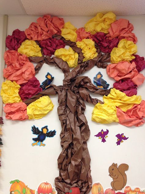 Fall Tree Classroom Wall Decoration Fall Decor For Preschool Classroom, Fall School Decorating Ideas, Fall Class Decorations, Fall Decoration For Classroom, Fall Sunday School Decorations, Fall Decor For Infant Classroom, Fall Decor Ideas For Classroom Wall, Autum Decorations For Classroom, Fall Daycare Decorations