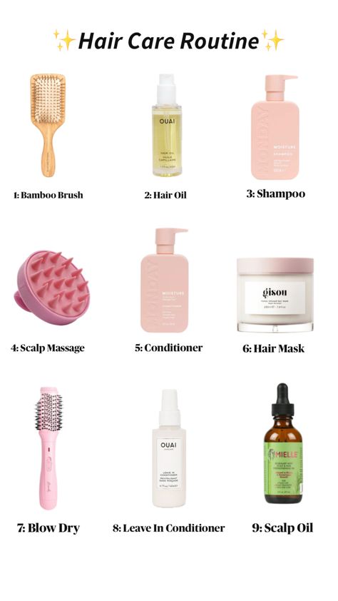 Body And Hair Care, Good Hair Tips, Hair Care Wishlist, Good Hair Products For Curly Hair, Black Hair Care Routine, Good Hair Products, Daily Hair Routine, Blonde Hair Care, Haircare Tips