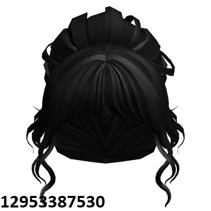 Black Hair Id Roblox, Black Bun, Black Hair Bun, Curled Bangs, Side Curls, Hair Roblox, Black Ponytail Hairstyles, Black Hair Roblox, Fashion Drawing Tutorial