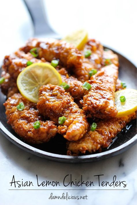 Asian Lemon Chicken Tenders Lemon Chicken Tenders, Asian Lemon Chicken, Skinless Chicken Breast Recipes, Popsugar Food, Chicken Tender Recipes, Lemon Glaze, Sweet Lemon, Munnar, Favorite Chicken