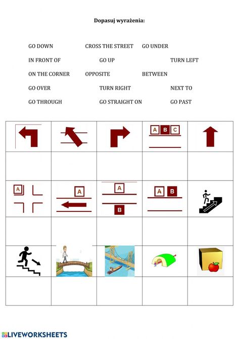 Directions - Interactive worksheet Preschool Following Directions Worksheet, Directions Worksheet For Kids, Giving Directions Worksheet, Directions Worksheet, Asking For Directions, Everyday English, Esl Lesson Plans, Maps For Kids, Teaching Lessons