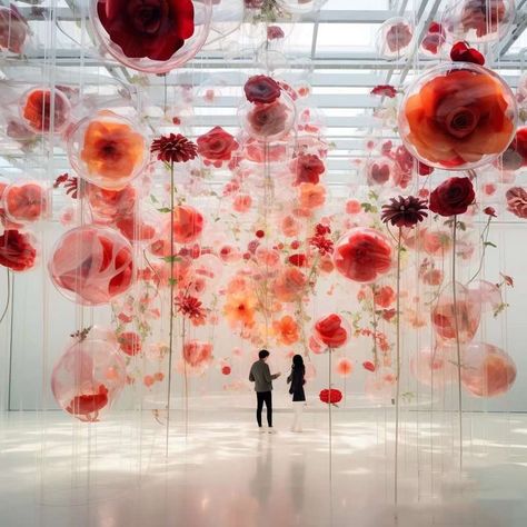 Floating Flower Installation, Contemporary Floral Art, Flower Exhibition, Romantic Interior, Floral Art Arrangements, Art Shed, Flower Dance, Flower Scent, Flower Installation