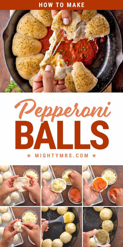 How to Make Pepperoni Balls Things To Make With Pepperoni, Pepperoni Appetizers Appetizer Ideas, Family Friendly Appetizers, Pizza Balls With Pizza Dough, Pizza Dough Appetizers, What To Do With Pizza Dough, Pepperoni Balls, Make With Pizza Dough, Pepperoni Appetizers