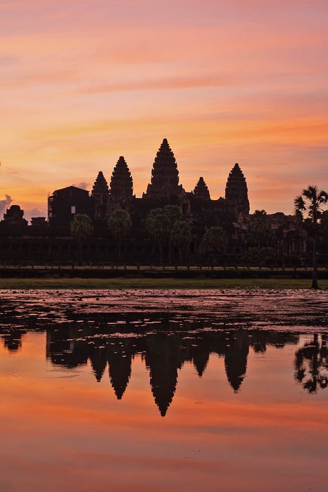 Should Siem Reap in Cambodia be on your bucket list? Yes, absolutely! Don't miss a visit to the renowned temples of Angkor Wat, the ultimate expression of the Khmer Empire. The sunrise at Angkor Wat temple is considered one of the top experiences to do in South East Asia! Angkor Wat Cambodia, Angkor Wat Temple, Khmer Empire, Cambodia Travel, Siem Reap Cambodia, Stuck At Home, Enjoy Reading, South East Asia, Southeast Asia Travel