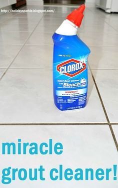 The BEST Grout Cleaner ~ So are you ready to FINALLY get your tile floors and grout lines cleaned?... Use Clorox toilet cleaner with bleach to clean grout.... It worked like a charm!! Sparkle Grout, Best Grout Cleaner, Cleaning Grout, Miracle Cleaner, Bathroom Grout, Clean Grout, Floor Grout, Casa Clean, Cleaning Tips Tricks