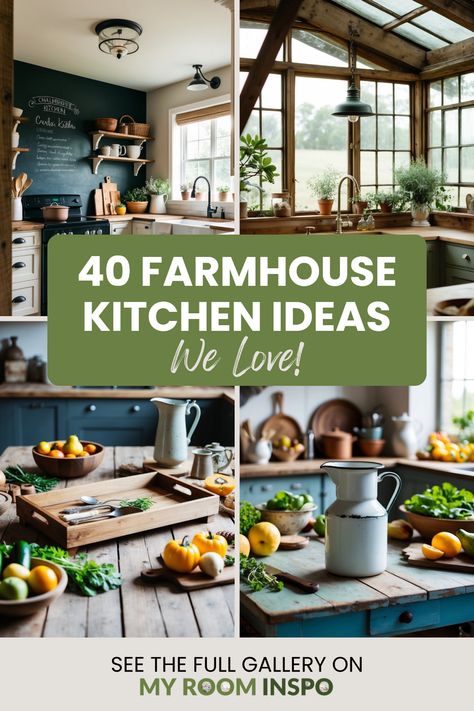 Explore 40 amazing farmhouse kitchen ideas featuring natural wood, vintage décor, and stylish accents. This pin uses 4 images highlighting cozy kitchens that inspire charm and warmth. Chip And Joanna Gaines Farmhouse Kitchen, Farmhouse Kitchen Open Shelving Ideas, Homestead Kitchen Design, Open Farmhouse Kitchen, Country Farmhouse Kitchen Ideas, Rustic Open Shelving Kitchen, Green Rustic Kitchen, Farmhouse Kitchen Green, Farmhouse Kitchen Sink Ideas