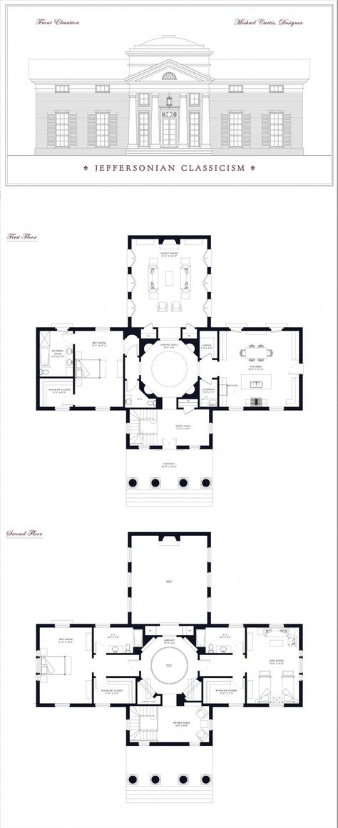 Historical House Plans, Colonial Revival House, Sims4 House, Marble House, English Architecture, Southern Living House Plans, Classic House Exterior, Mansion Floor Plan, Georgian Architecture