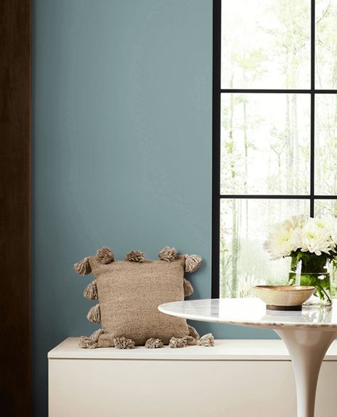 Moody Blue SW 6221 | Blue Paint Colors | Sherwin-Williams Sw Refuge Paint, Sw Refuge, Moody Blue Paint, Blue Sherwin Williams, Blue Paint Living Room, Blue Paint Color, Dutch Tiles, Blue Paint Colors, Sherwin Williams Paint Colors