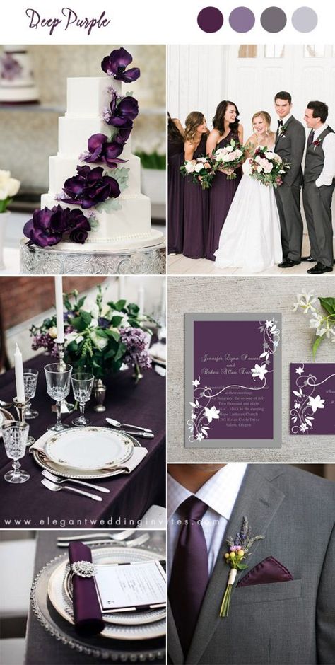 Plum Wedding Invitations, Violet Wedding, Purple Stuff, Plum Wedding, Wedding Color Combos, Purple Wedding Theme, Wedding Colors Purple, Purple Wedding Invitations, Wedding Theme Colors