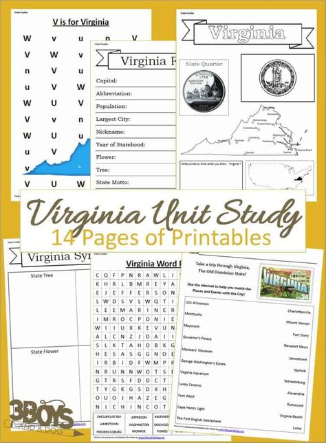 Virginia Studies, Educational Websites For Kids, Study Printables, Virginia History, Homeschool Geography, Geography Lessons, Virginia State, Homeschool History, Homeschool Lesson