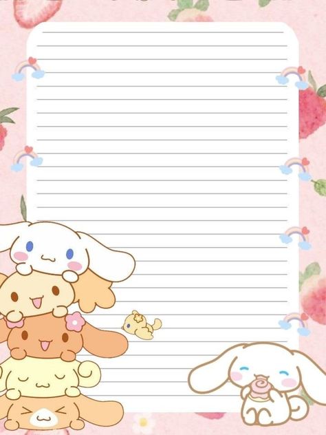 Kawaii Printables, Memo Pad Design, Hello Kitty Printables, Writing Paper Printable Stationery, Note Pad Design, Note Writing Paper, Hello Kitty Crafts, Writing Paper Printable, Memo Paper