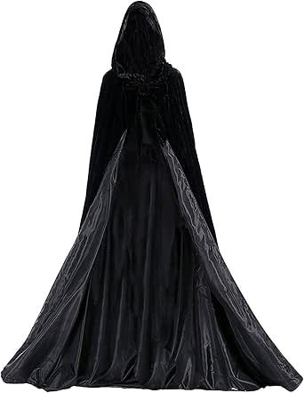 Black Cape Costume, Hooded Capes, Halloween Cloak, Cloak With Hood, Velvet Cloak, Cosplay Wedding, Cloak Dress, Medieval Costumes, Medieval Cloak