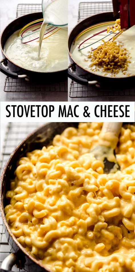 This easy mac and cheese recipe is made completely on the stovetop and without any odd ingredients. Have your side dish or main course on the table in under 30 minutes! via @frshaprilflours Thick And Creamy Mac And Cheese, Homemade Stovetop Mac And Cheese, Homemade Mac And Cheese Recipe Stovetop, Easy Mac And Cheese Recipe Stovetop, Macaroni And Cheese Stovetop, Mac And Cheese Recipe Stovetop, Mac Abd Cheese, Grown Up Mac And Cheese, Stove Top Mac And Cheese