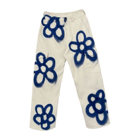 Floral Denim Pants – Lirika Matoshi Floral Denim Pants, Vestidos Sport, Fuzzy Bag, Bleaching Clothes, Lirika Matoshi, Denim Diy Clothes, Fuzzy Top, Handle With Care, Stylish Pants