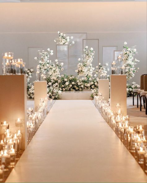 Aisle Candles, Wedding Walkway, Nikah Decor, Wedding Sign Decor, Wedding Isles, Destination Wedding Decor, Indoor Wedding Receptions, Indoor Wedding Ceremonies, Dream Wedding Decorations