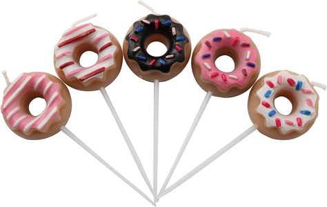 XGNG 2Boxes 10PCS Donut Cake Candles Donut Party Pick Candles Donut Candles, Funky Candles, Candles Birthday, Specialty Candles, Shaped Candles, Donut Cake, Cake Candles, Food Shapes, Party Picks