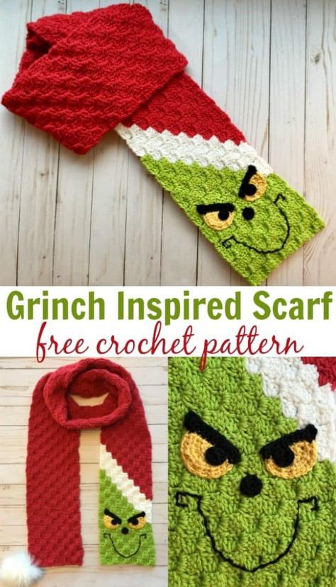 Grinch Inspired C2C Scarf Free Crochet Pattern Confection Au Crochet, Crochet Easy, Christmas Scarf, C2c Crochet, Holiday Crochet, Christmas Crochet Patterns, Scarf Crochet Pattern, Ideas Crochet, Crafty Projects