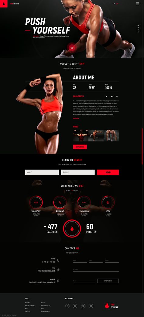 Check out this @Behance project: “Fitness trainer website” https://www.behance.net/gallery/53562569/Fitness-trainer-website Fitness Website Design Personal Trainer, Fitness Website Design Inspiration, Fitness Email Design, Fitness Website, Fitness Website Design, Personal Trainer Marketing, Personal Trainer Logo, Personal Trainer Website, Fitness Site