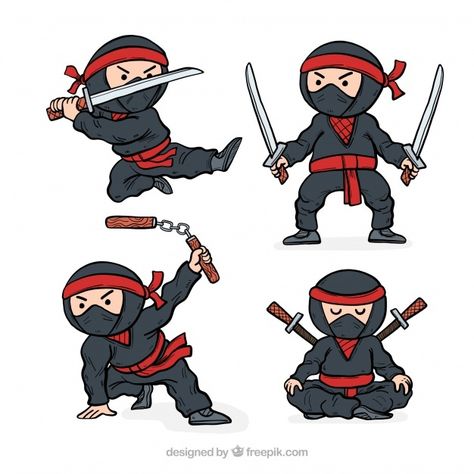 Ninja Character, Ninja Tattoo, Sushi Cartoon, Ninja Red, Sports Illustrations Design, Ninja Illustration, Lego Ninjago Birthday, Samurai Illustration, Lion Illustration