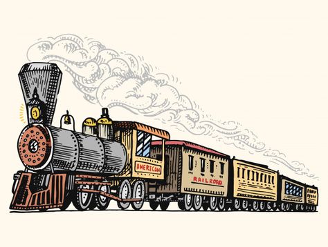 Train Sketch, Train Vector, Train Illustration, Train Drawing, Old Steam Train, Train Art, Old Train, Art Painting Gallery, Vintage Train