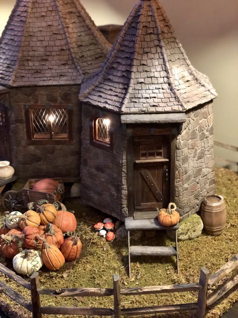 Harry Potter Fairy Garden, Diaroma Ideas Projects, Booknook Harry Potter, Harry Potter Dollhouse, Harry Potter Diorama, Dioramas Ideas, Hagrids Hut, Harry Potter Christmas Decorations, Harry Potter Miniatures