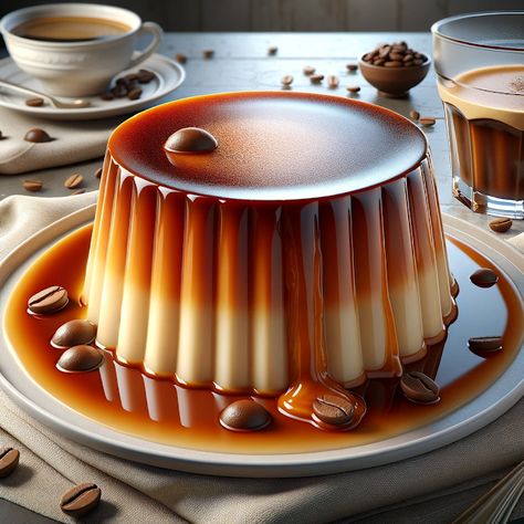 Coffee Flan, Jello Pudding Desserts, Fusion Desserts, Mexican Flan, Coffee Desserts, Mexican Coffee, Flan Recipe, Steamed Cake, Custard Recipes