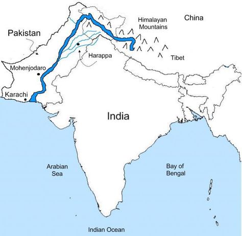 The Indus River Map Water Portal, Urdu Stories For Kids, India World Map, Indus River, River Map, Hymns Of Praise, Mohenjo Daro, Asia Map, Geography Map