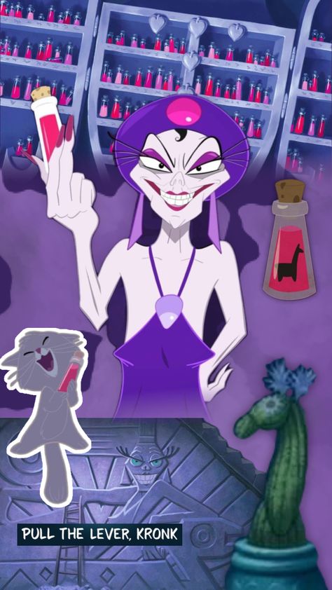 Yzma Disney, Pull The Lever Kronk, Emperors New Groove, New Groove, Disney Aesthetic, Purple Aesthetic, Disney Art, Disney Movies, Dreamworks