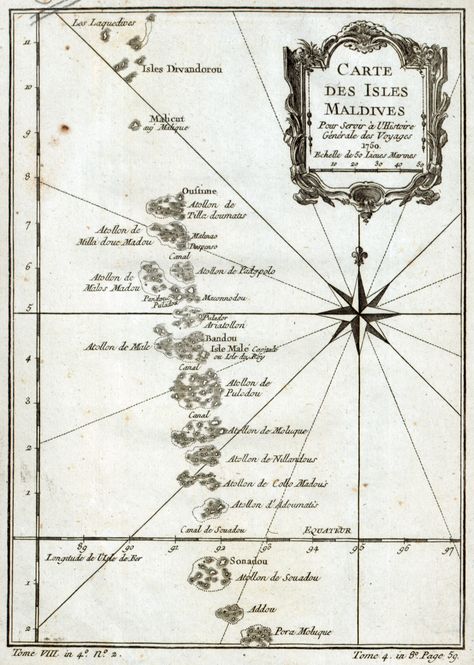 1750 map of the Maldives Maldivian Culture, Maldives Map, Maldives History, Maldives Country, Hulhumale Maldives, Vadoo Island Maldives, Maldives Resort, She Sells Seashells, Old Maps