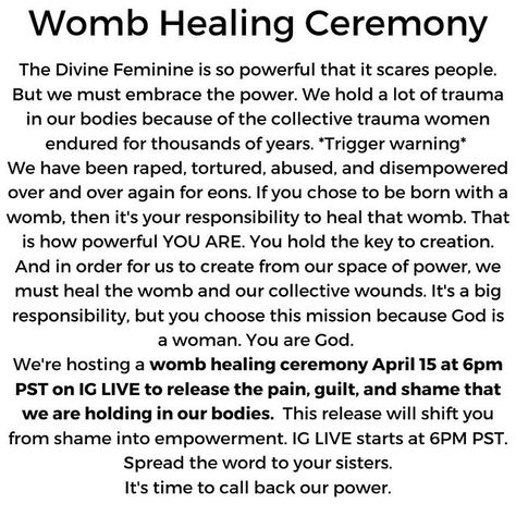 Sister Wound Healing, Womb Forgiveness Ceremony, Womb Healing Ceremony, Womb Healing Affirmations, Womb Healing For Women, Womb Cleansing, Womb Health, Healing Ceremony, Womb Wisdom