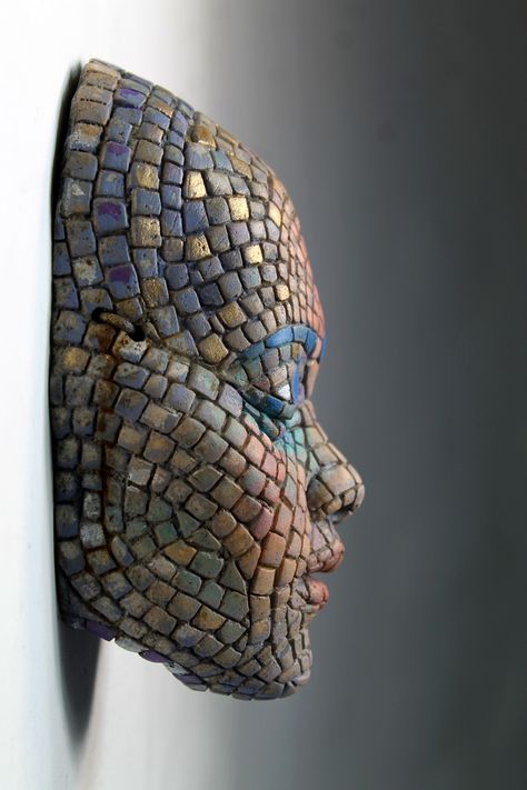 ArtStation - Mosaic Betseda, Tomàs Barceló Contemporary Sculpture, Portrait Sculpture, Face Design, Sculptures & Statues, Art Direction, Fused Glass, Sculpture Art, Metallica, Mosaic