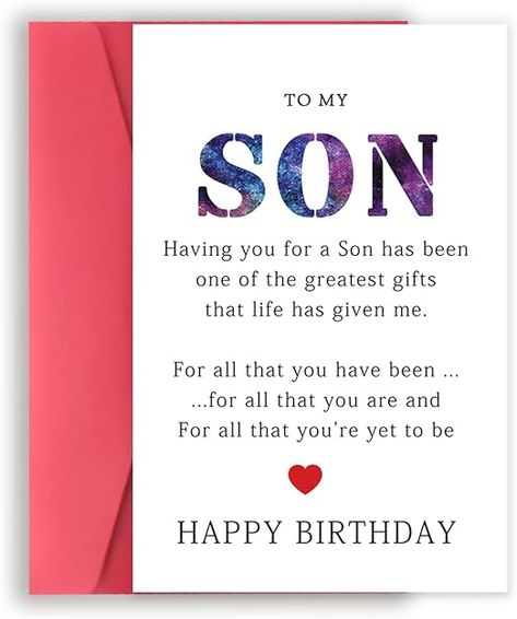 Amazon.com : Simple Son Birthday Card, Unique Birthday Card for Son, Cheeky Son Bday Card from Parents, Special Birthday Gifts for Son from Mom and Dad, Son's Birthday Gift : Office Products Happy Birthday For A Son, Birthday Wishes From Mother To Son, Birthday Wish To Son From Mom, Happy Bday Son From Mom, Birthday Greetings For Son From Mom, Happy 20th Birthday Son From Mom, Son Happy Birthday Quotes From Mom, Words For Son's Birthday, Happy Birthday For Son From Mom