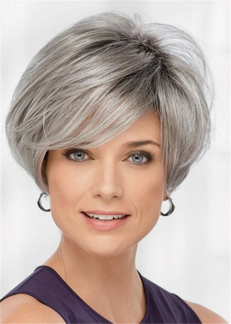 Shaggy Straight Synthetic Hair Capless Wigs For Older Women 10 Inches-shop.wigsbuy.com Wigs For Older Women, Grey Hair Wig, Cheap Human Hair Wigs, Rihanna Hairstyles, Long Human Hair Wigs, How To Cut Bangs, Straight Hair Extensions, Short Human Hair Wigs, Remy Human Hair Wigs