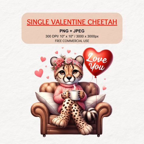 Valentines Cheetah Clipart, Valentines Day clipart, Love you clipart, Junk Journals, Greeting Cards, Scrapbook, Nursery, Digital Download Cheetah Clipart, Valentines For Singles, Christmas Program, Valentines Day Clipart, Event Invitations, Scrapbook Digital, Unique Watercolor, Planner Scrapbook, Design Room