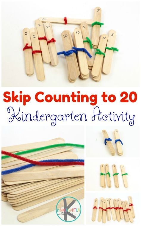 Craft Stick Skip Counting is a fun, hands on math activity that helps kids visualize counting by 2s, counting by 5s, and counting by 10s. This is perfect for a math center, home learning, homeschool, and more! Counting Hands, Counting Craft, Counting By 5s, Skip Counting By 5, Skip Counting Activities, Math Addition Games, Homeschool Math Curriculum, Counting By 2's, Counting By 5's