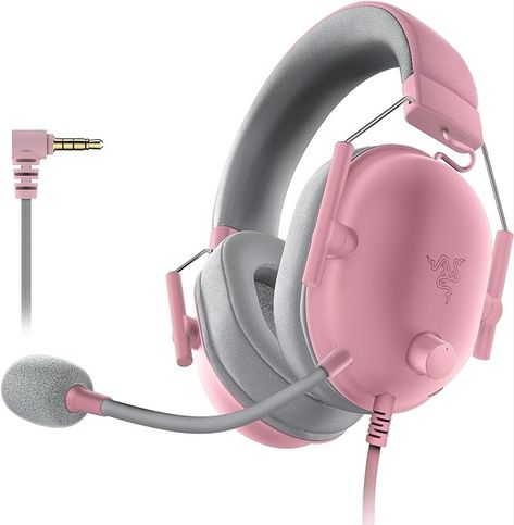 Razer BlackShark V2 X Gaming Headset: 7.1 Surround Sound - 50mm Drivers - Memory Foam Ear Cushions - for PC, PS4, PS5, Switch, Xbox One, Xbox Series X|S, Mobile - 3.5mm Audio Jack - Quartz Pink Thick Headbands, Sound Isolation, E Sports, Video Games Pc, Video Game Accessories, Surround Sound, Gaming Headset, Tablet Accessories, Microphones