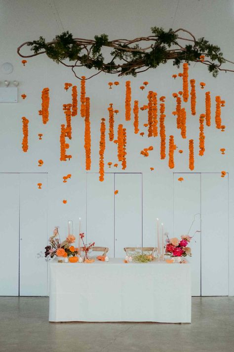 Hanging Flowers Over Table, Wedding Art Installation, Oaxacan Wedding, Average Cost Of Wedding, Cost Of Wedding, Ceremony Arches, Flower Backdrop Wedding, Floral Installation, Aisle Flowers