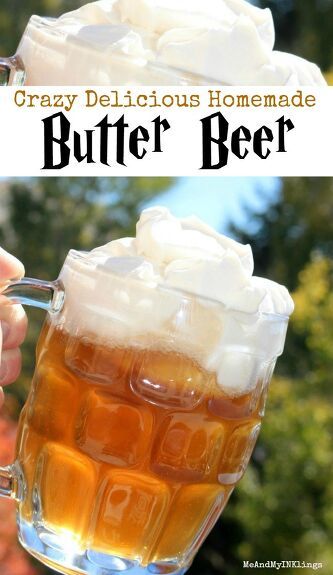 Make your own batch of homemade butterbeer!
 
This crazy delicious homemade butterbeer recipe is the perfect drink for all of your Harry Potter celebrations and events! Whether you are gathering to watch the movies, make crafts or doing anything else magical, this recipe is sure to be a hiy.We did it! We whipped up (literally) some homemade butterbeer! The girls wanted to try it before we get to The Wizarding World of Harry Potter next weekend at Universal Orlando!IngredientsBe sure to… Butter Beer Recipe, Beer Cake Tower, Homemade Butterbeer, Beer Can Cakes, Oven Baked Bread, Homemade Ketchup Recipes, Birthday Beer Cake, Butterbeer Recipe, Butter Beer