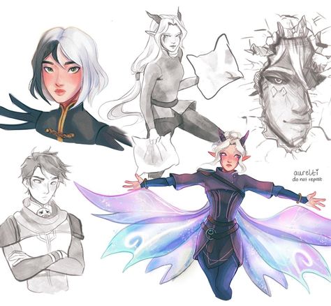 Chunky Sketchbook, Doctor's Rebirth, Obsession Art, Ross Draws, Rayla X Callum, Rayla Dragon Prince, Dibujos Anime Chibi, Prince Dragon, Bread Sandwich