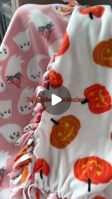 JOANN Fabric and Craft Stores on Instagram: "Autumn >>> every other season 🍂🎃👻  Grab your bestie and have a cozy fall-o-ween night together making spooky tie blankets 🩷🧡  #handmadewithjoann #happinessstartshere #codeorange #summerween #halloween #falloween #joand #tieblanket" Making Fall Blankets, Halloween Blanket Diy, Halloween Tie Blankets, Tie Blankets Fleece Ideas, Fall Tie Blanket, Tie Blankets Fleece How To Make, Tie Blankets Fleece, Bestie Sleepover, Fall Ties