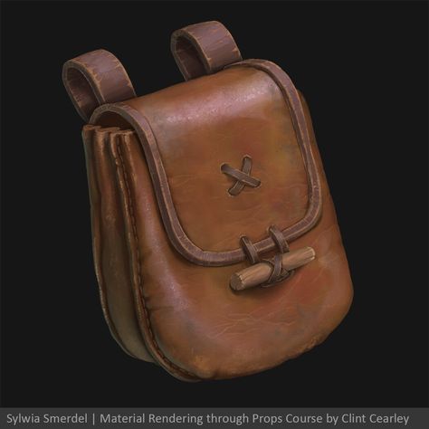 ArtStation - Material Rendering Course - homework week 2 - leather Material Rendering, 3d Texture, Prop Design, Game Item, Art Techniques, Homework, Art Journal, Concept Art, Character Design